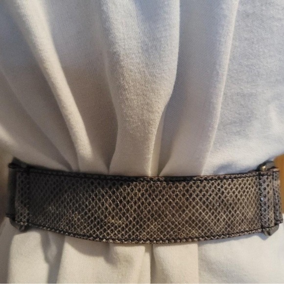 ?Vintange FENDI⭐ Snakeskin Leather Belt‎ With Cateye & Blue Onyx Accent Buttons main image 2